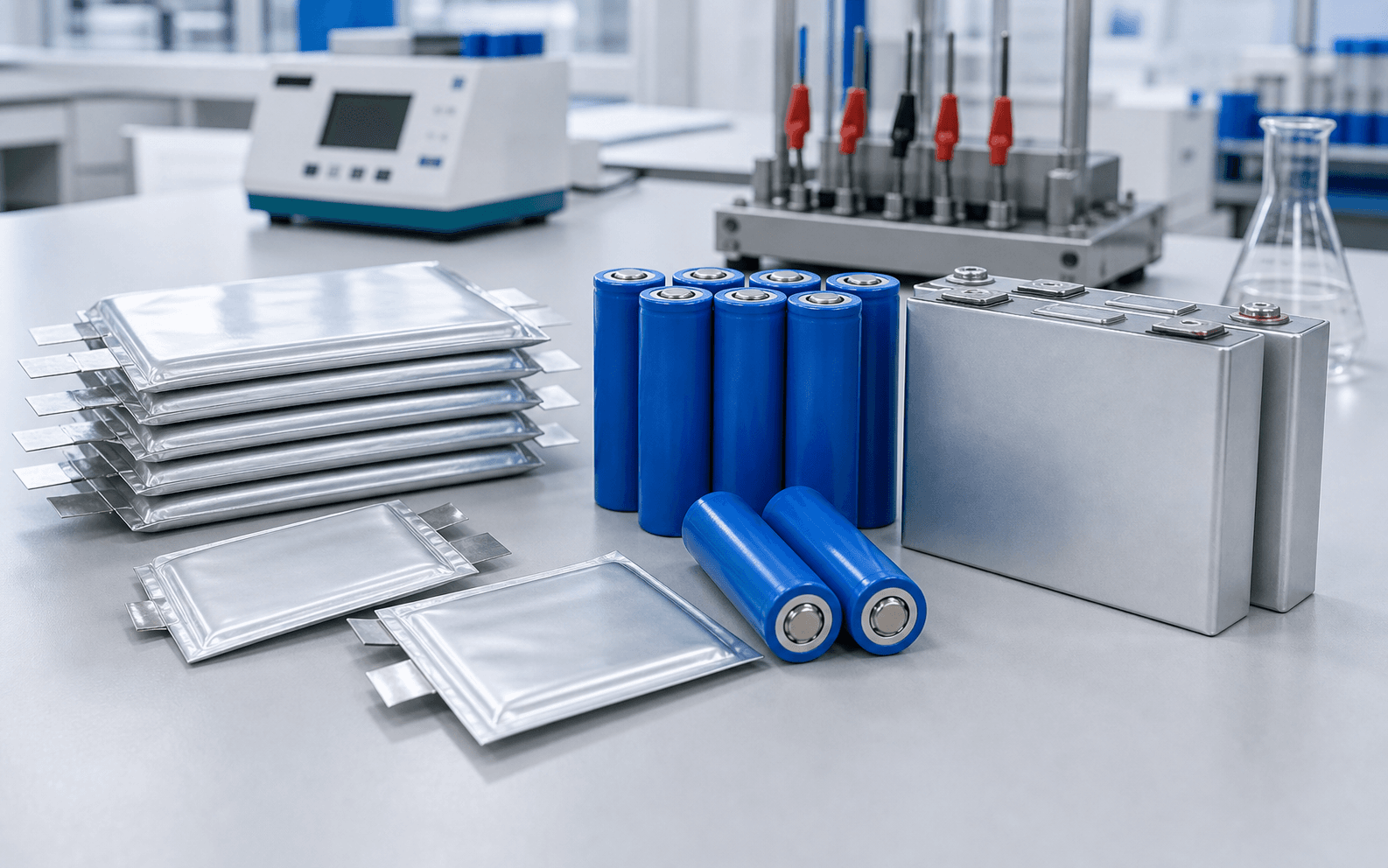 Soft pouch cells, cylindrical cells, and prismatic battery cells