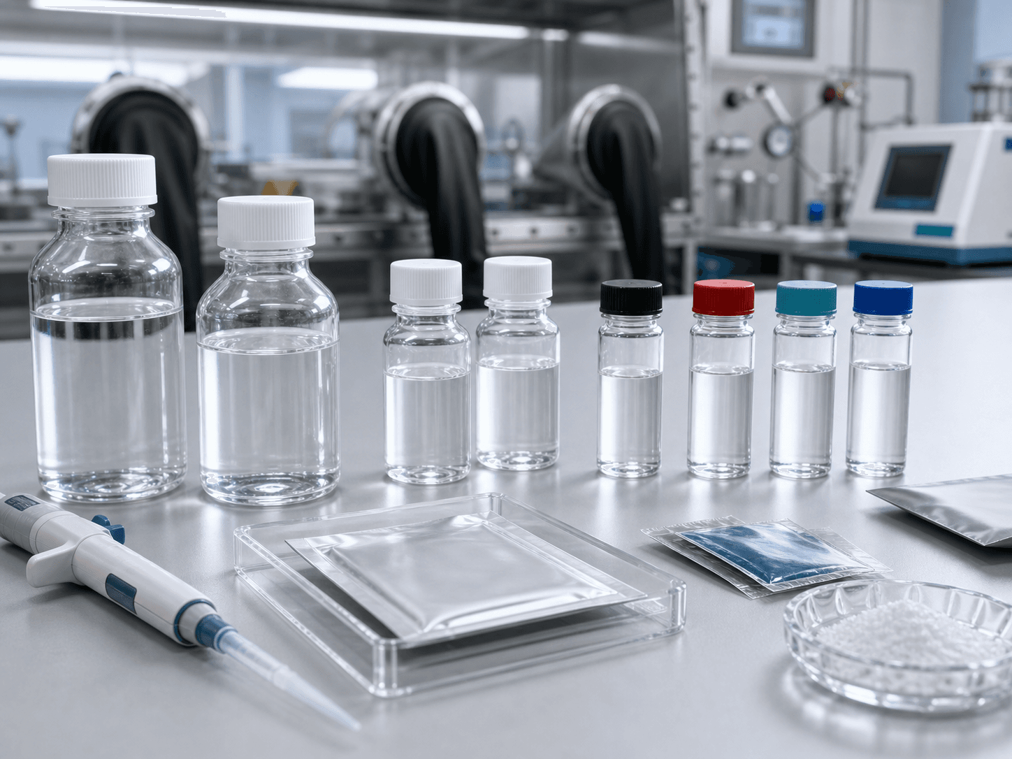 Battery electrolyte bottles and sealed formulation vials arranged for lithium-ion and sodium-ion cell testing